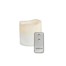 Διακοσμητικό λευκό κερί 1LED μπαταρίες (2xAA) και ΟΝ/ΟFF IR τηλεχειριστήριο θερμό λευκό IP20 φ7.5x10cm | Aca Lighting | F0711514